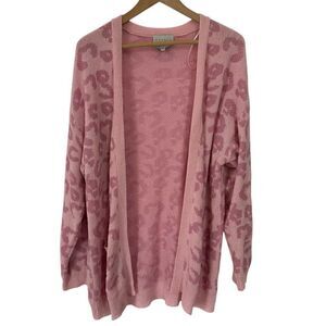 Hayden‎ Los Angeles Pink Cheetah Open Front Cardigan M/L